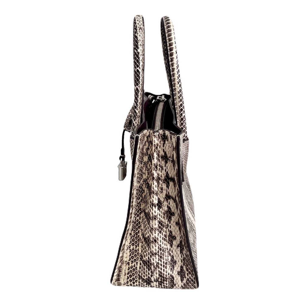 Michael Kors Beige Genuine Snakeskin ‘Mercer’ Crossbody Satchel Bag - Picture 6 of 14